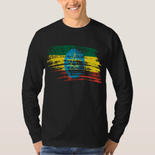 Cooler äthiopischer Flaggenentwurf T-Shirt