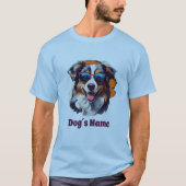Cooler australischer Schäferhund mit Sonnenbrille T-Shirt (Vorderseite)