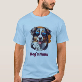 Cooler australischer Schäferhund mit Sonnenbrille T-Shirt