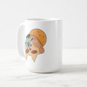 Cooler Avocado Surfen auf einer Pizzaseite Kaffeetasse (Vorderseite Links)