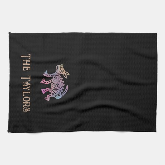 Cooler Aztec-Designhund Geschirrtuch (Horizontal)