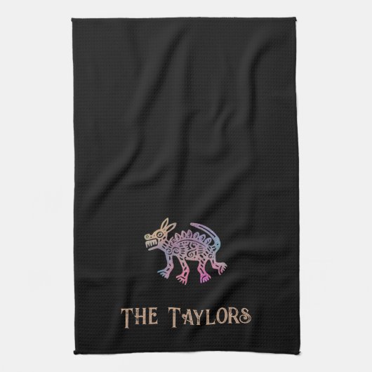 Cooler Aztec-Designhund Geschirrtuch (Vertikal)