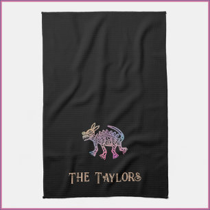 Cooler Aztec-Designhund Geschirrtuch