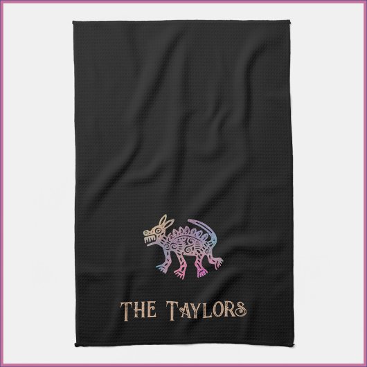 Cooler Aztec-Designhund Geschirrtuch