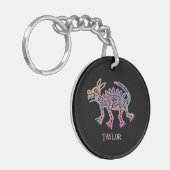 Cooler Aztec-Designhund Schlüsselanhänger (Vorderseite links)