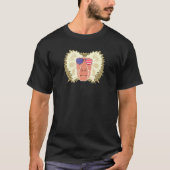 Cooler Baboon, der eine Sonnenbrille mit US-amerik T-Shirt (Vorderseite)