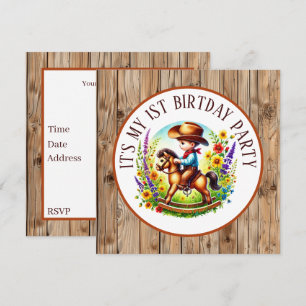 Cooler Baby Cowboy Geburtstagsparty Einladung