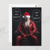 Cooler Badass Santa in Red Leather mag es schmutzi Postkarte (Vorne/Hinten)