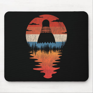 Cooler Badminton Retro Vintage Sonnenuntergangssti Mousepad