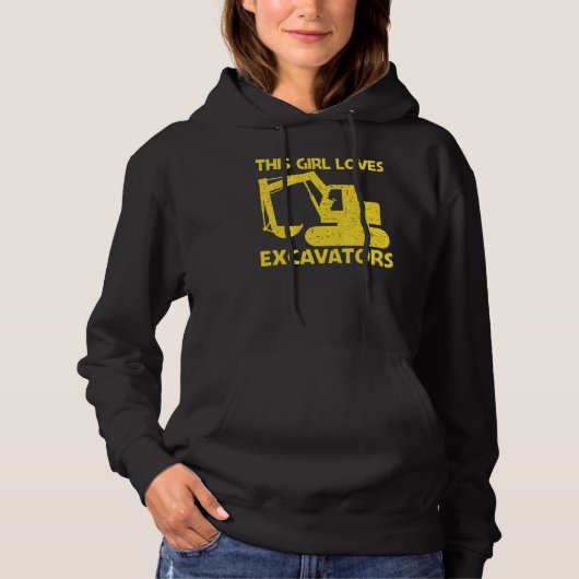 Cooler Bagger für Mädchen Mama Schweres Gerät Oper Hoodie (Vorderseite)