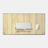 Cooler Bambusholzprint Ihr Name Beruf Schreibtischunterlage (Tastatur & Maus)