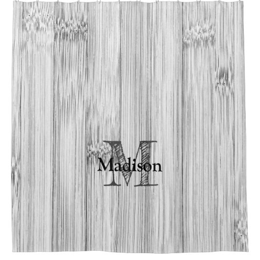 Cooler Bambusprint Monogram Duschvorhang (Vorderseite)