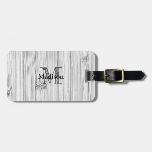 Cooler Bambusprint Monogram Gepäckanhänger (Vorderseite horizontal)