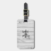 Cooler Bambusprint Monogram Gepäckanhänger (Vorderseite vertikal)