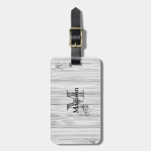 Cooler Bambusprint Monogram Gepäckanhänger (Vorderseite vertikal)