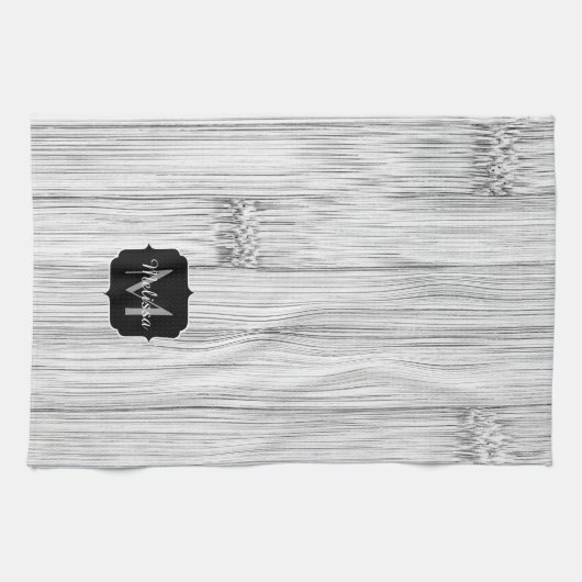 Cooler Bambusprint Monogram Geschirrtuch (Horizontal)