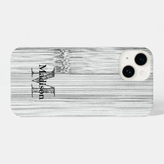 Cooler Bambusprint Monogram iPhone Hülle (Rückseite (Horizontal))