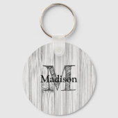 Cooler Bambusprint Monogram Schlüsselanhänger (Vorderseite)