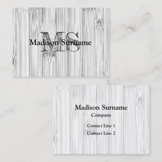 Cooler Bambusprint Monogram Visitenkarte (Vorne/Hinten)