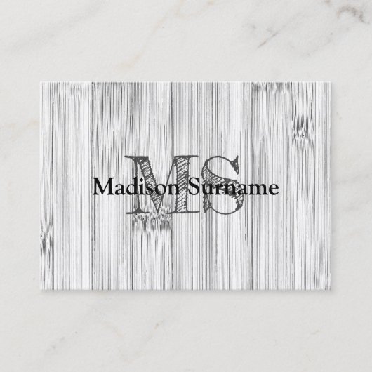 Cooler Bambusprint Monogram Visitenkarte (Vorderseite)