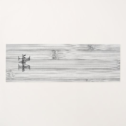 Cooler Bambusprint Monogram Yogamatte (Vorderseite (Horizontal))