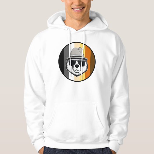 Cooler Bär in Hut und Sonnenbrille. Bärenstolz. Hoodie (Vorderseite)