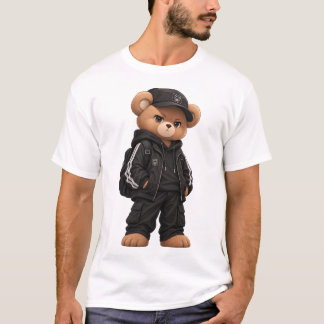Cooler Bär in Streetwear-Hoodie und -Mütze Illustr T-Shirt