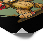 Cooler Bär mit Boxhandschuh Poster (Ecke)
