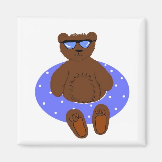 Cooler Bär mit Sonnenbrille Magnet (Vorne)