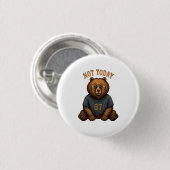 Cooler Bär 'Nicht heute' Slogan-Tragetasche - Tren Button (Vorne & Hinten)