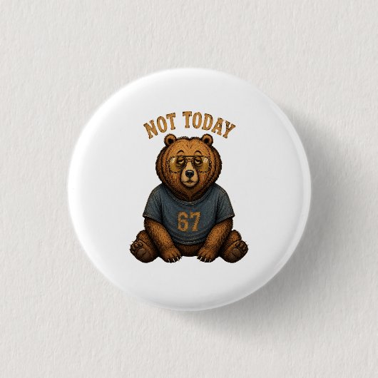 Cooler Bär 'Nicht heute' Slogan-Tragetasche - Tren Button (Vorderseite)