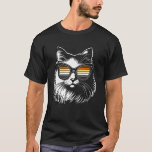 Cooler Bär Pride Katze mit Sonnenbrille Retro Vibe T-Shirt