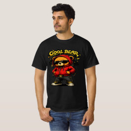 Cooler Bär Streetwear Cartoon Grafik T-Shirt