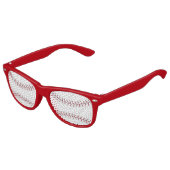 Cooler Baseball-Ball-Player Red White Partybrille (Schrägansicht)