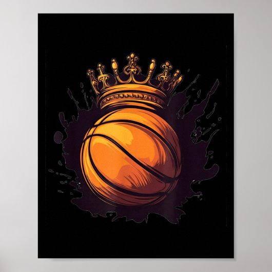 Cooler Baseball Mit Krone Poster (Vorne)