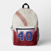 Cooler Baseball-Spieler an Schuljunge Nummer Bedruckter Rucksack (Vorderseite)