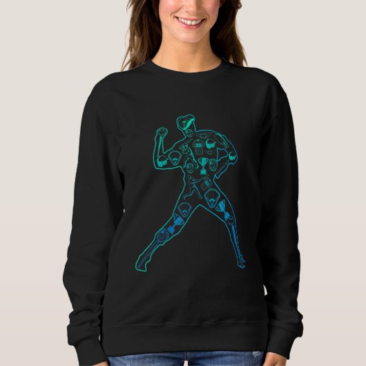 Cooler Baseballspieler-Schlagmann Jugend Männer Ki Sweatshirt (Vorderseite)