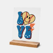 Cooler Baseballsportfreund Wortart Acrylschild (Winkel)