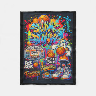 Cooler Basketball Graffiti-Stil Illustration Graph Fleecedecke
