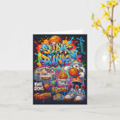 Cooler Basketball Graffiti-Stil Illustration Graph Karte (Gelbe Blume)