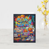 Cooler Basketball Graffiti-Stil Illustration Graph Karte (Gelbe Blume)