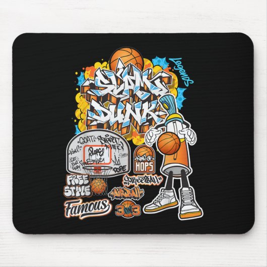 Cooler Basketball Graffiti-Stil Illustration Graph Mousepad (Vorne)