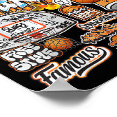 Cooler Basketball Graffiti-Stil Illustration Graph Poster (Ecke)