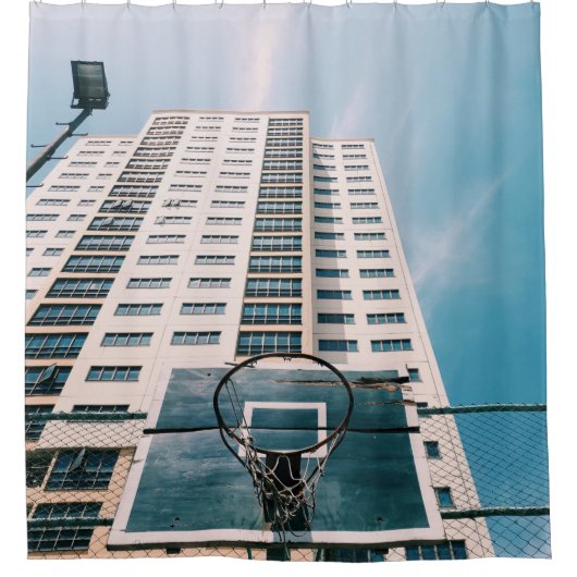 Cooler Basketballkorb Duschvorhang (Vorderseite)