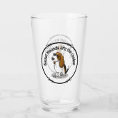 Cooler Basset Hound Hund und Sonnenbrille (Trikolo Glas (Rückseite)