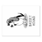 Cooler Basset Hound Hund und Sonnenbrille (Trikolo Gummistempel (Prägung)