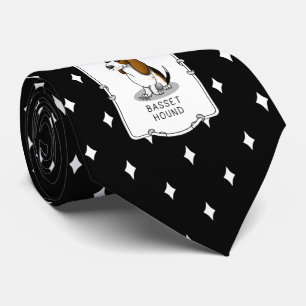 Cooler Basset Hound Hund und Sonnenbrille (Trikolo Krawatte