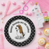 Cooler Basset Hound Hund und Sonnenbrille (Trikolo Pappteller (Party)