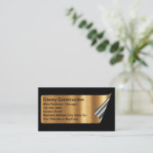 Cooler Bau Metallic Look Visitenkarte (Stehend Vorderseite)