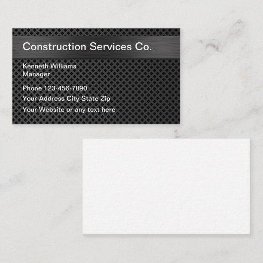 Cooler Bau modern Visitenkarte (Vorne/Hinten)